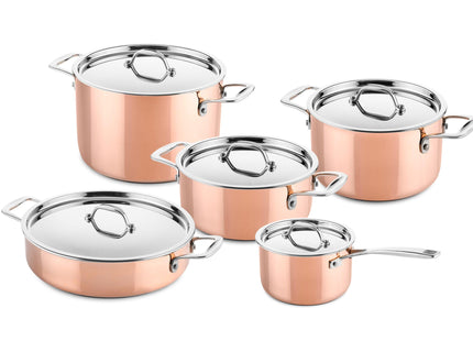 Koperen Pannenset 5-delig