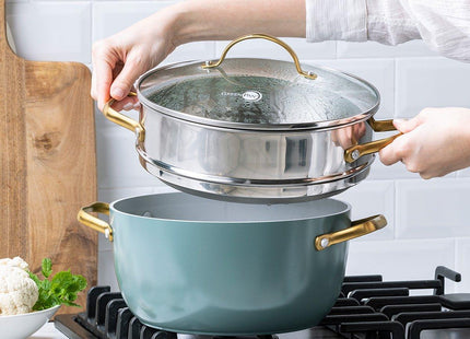 Pannenset 10-delig 'Padova Skyblue'