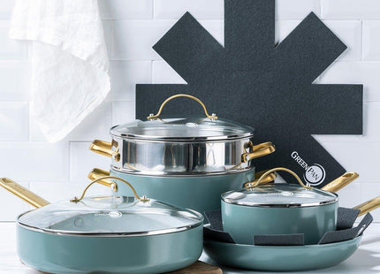 Pannenset 10-delig 'Padova Skyblue'