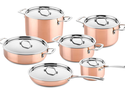Koperen Pannenset 6-delig