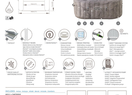 Lay-Z-Spa Rome Smart AirJet, 6 persoons met ingebouwde pomp