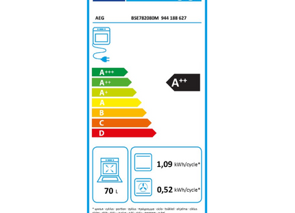 AEG inbouwoven BSE782080M EcoLine
