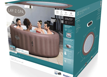 Bestway Lay-Z-Spa Hawaii Energy-Efficient Smart AirJet, 6 persoons
