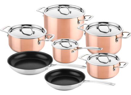 Koperen Pannenset 7-delig