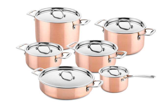 Koperen Pannenset Small 6-delig