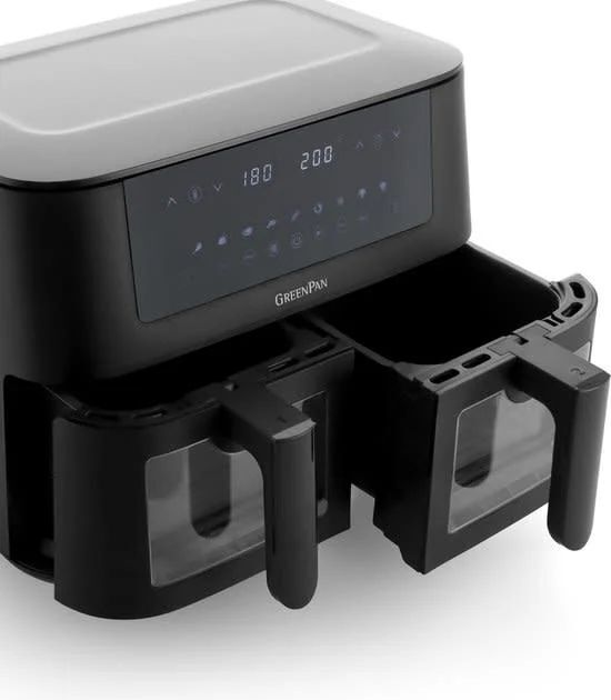 Bistro AirFryer DUAL XL 2x 4L manden + 8 muffinvormen + Tang