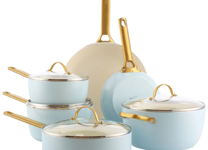 Pannenset 10-delig 'Padova Light Blue'