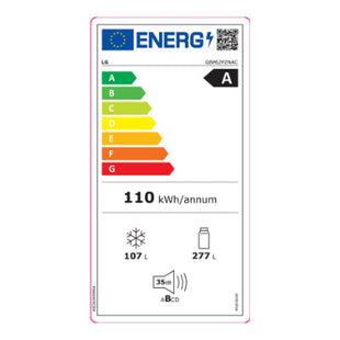 LG koelkast GBP62PZNAC RVS - 384L
