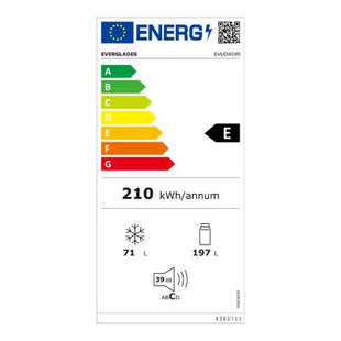 Everglades koelkast EVUD4049 - Zwart