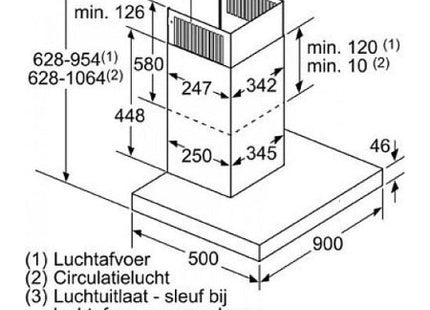 Bosch afzuigkap DWB97CM50 - Serie 6 - Wandschouw