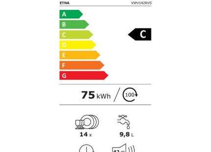 ETNA vaatwasser VWV142RVS - Vrijstaand - RVS