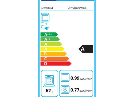 Inventum gasfornuis VFG5020GZWA - Zwart