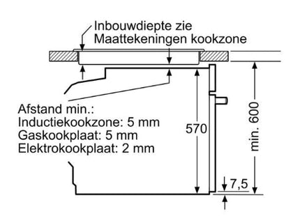 Siemens inbouwoven HB557GBS3F - iQ500 - 71 l - Inox
