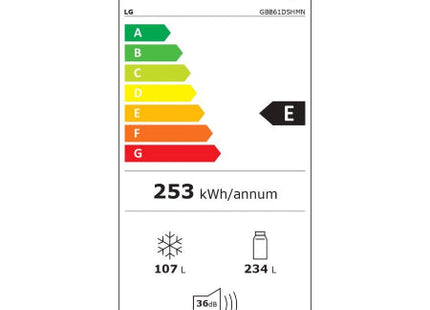 LG koelkast GBB61DSHMN - Vrijstaand - RVS