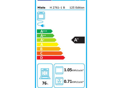Miele inbouwoven H 2761-1 B CleanSteel - 125 Edition