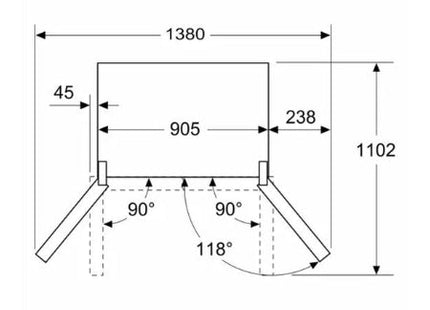 Bosch Amerikaanse koelkast KFN96VPEA - Serie 4 - RVS