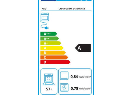 AEG gasfornuis CKB64415BM met elektrische oven