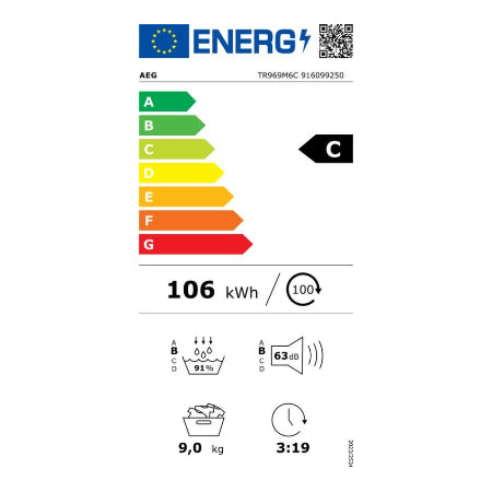 AEG warmtepompdroger TR969M6C - 9 kg