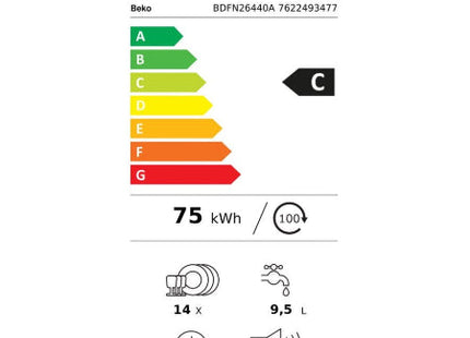 Beko vaatwasser BDFN26440A - Vrijstaand - Antraciet